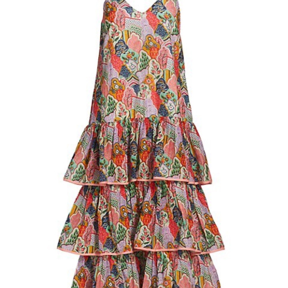 RHODE Vena Tiered Sleeveless Printed Midi Dress - NWT - Small - Picture 2 of 9